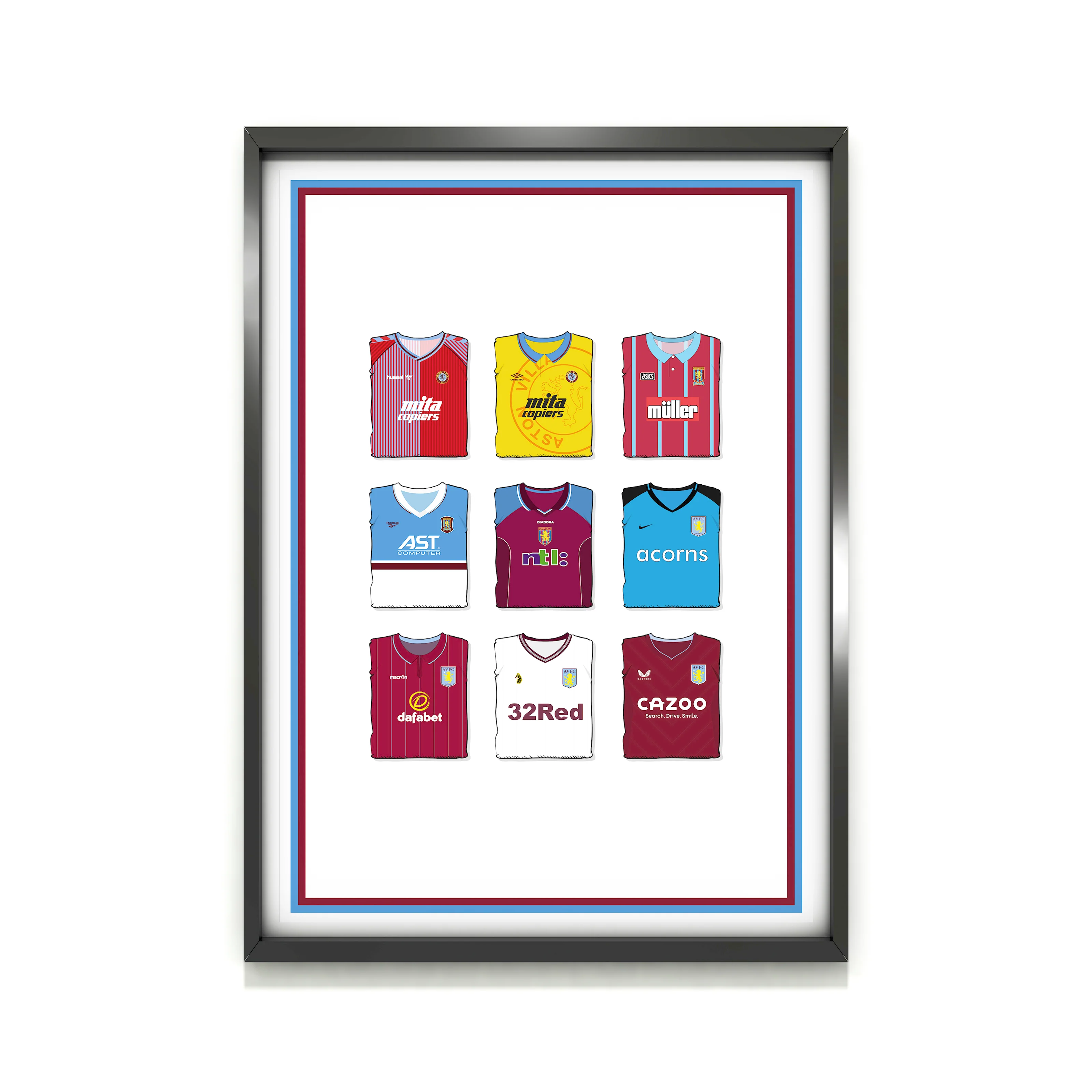 Aston Villa Collection Heavyweight Art Print - Football Post - Perfect Gift - Birthday Present for Him - Image 2