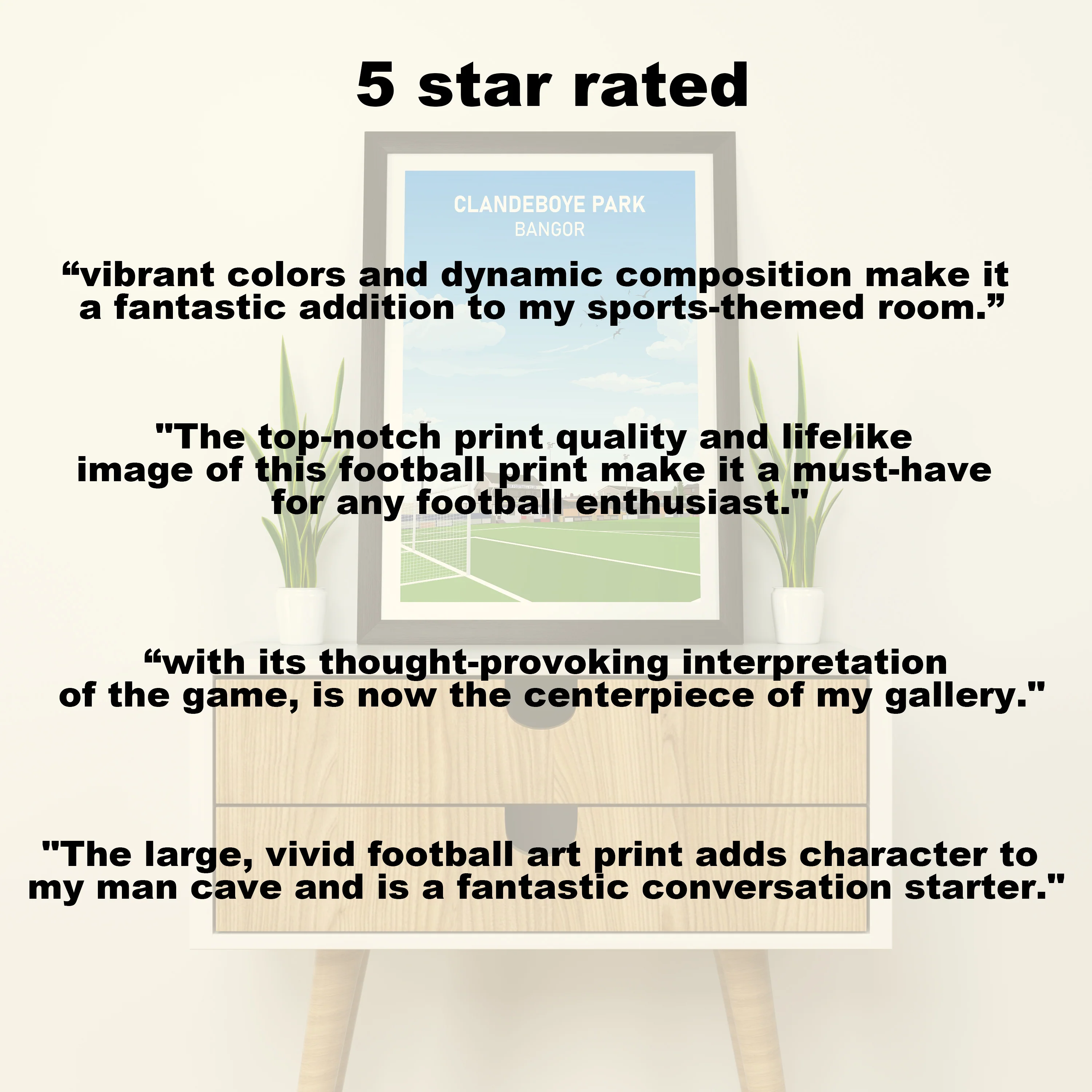 Bangor FC Clandeboye Park Heavyweight Art Print - Football Post - Perfect Gift - Birthday Present for Him - Image 6