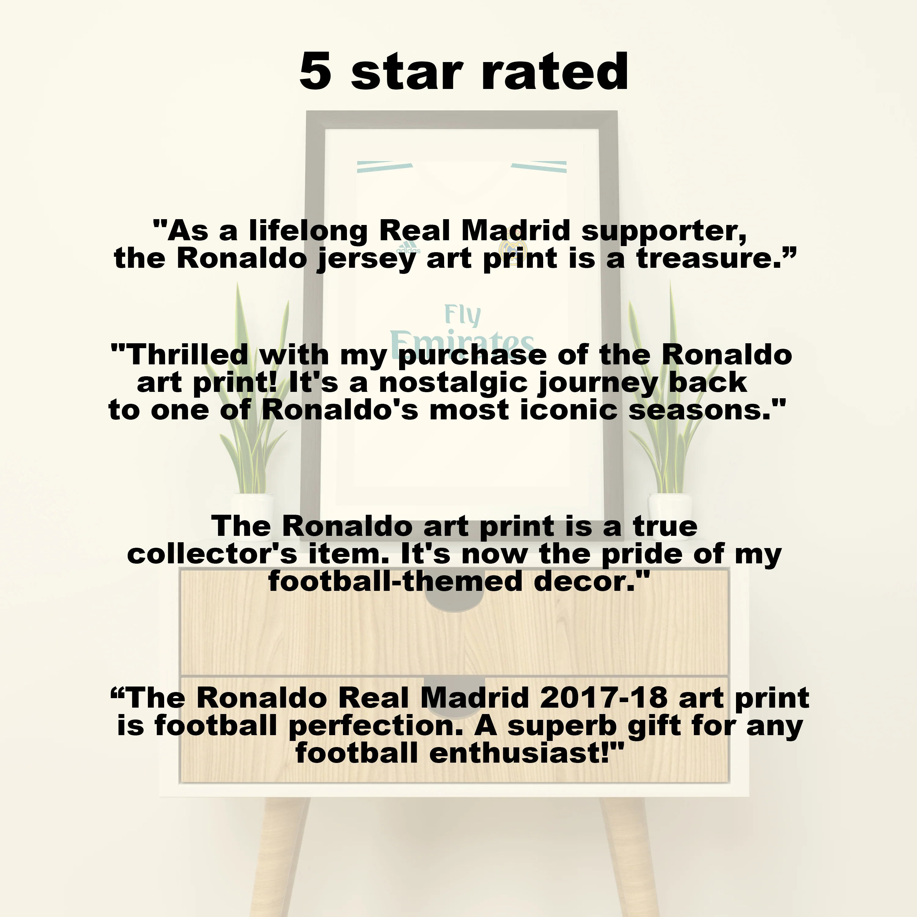 Ronaldo Real Madrid 2017/18 (Front) Heavyweight Art Print - Football Post - Perfect Gift - Birthday Present for Him - Image 5